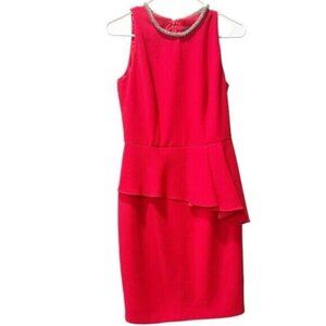 Carmen Marc Valvo peplum sheath Dress 4 Old Money rhinestone Minimalist Sexy